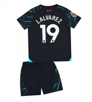 Manchester City Julian Alvarez #19 Replica Third Stadium Kit for Kids 2023-24 Short Sleeve (+ pants)
